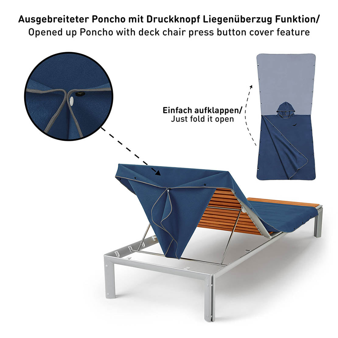 Marineblau mit grauem Rand